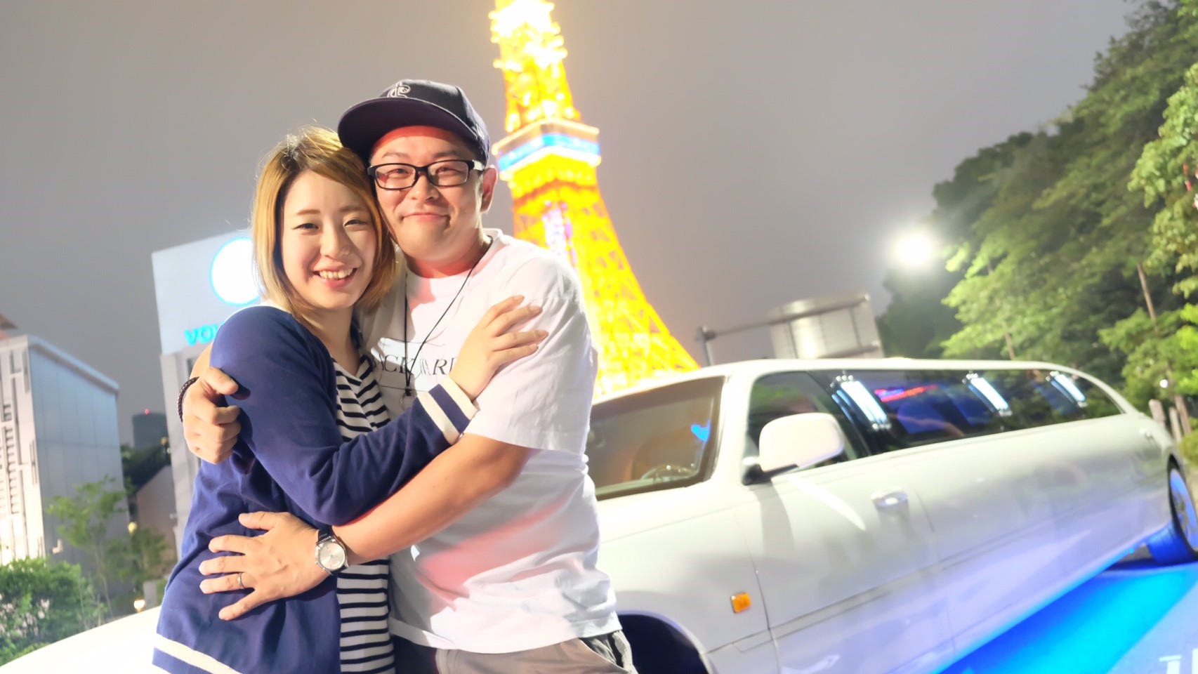 東京タワーとカップル撮影